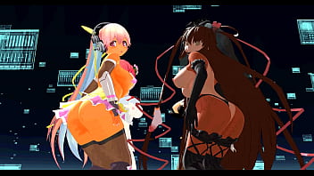 MMD four girls sing and undress